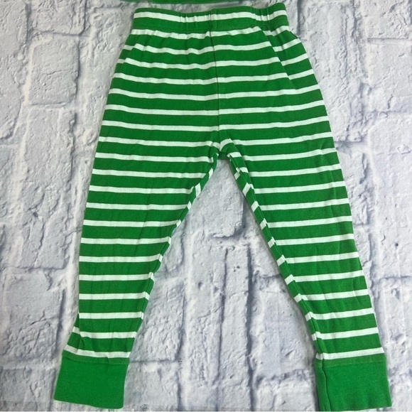 Green striped matching pajamas size 3T - Picture 6 of 7